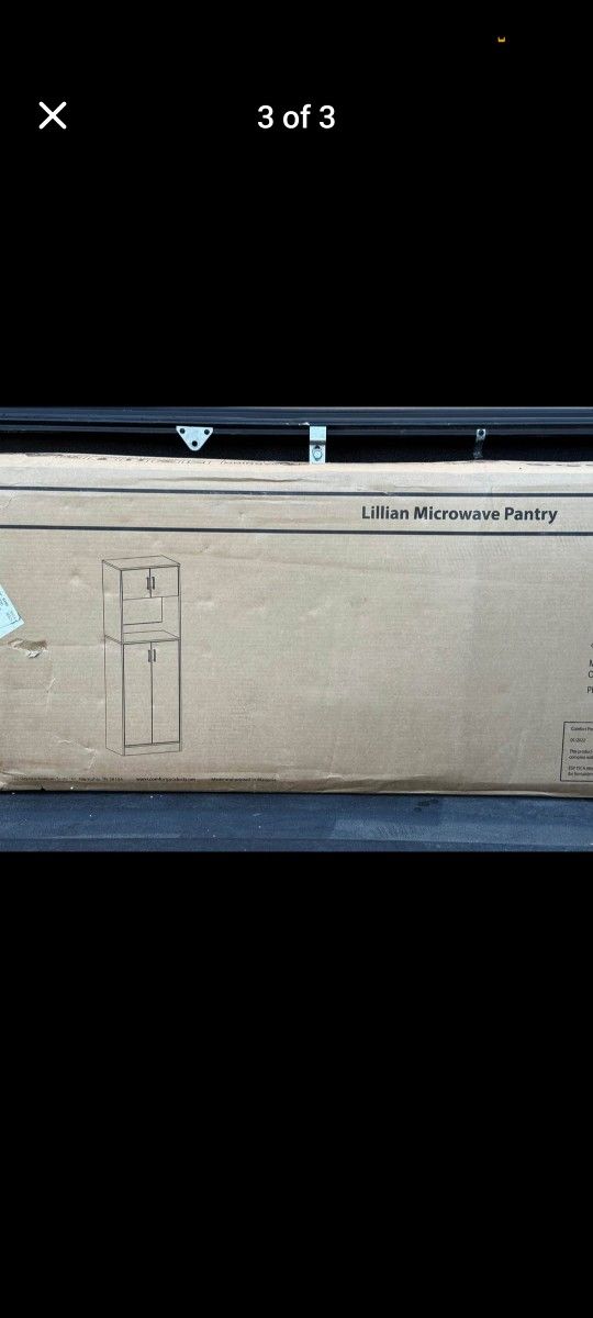 Black Microwave Pantry Shelf