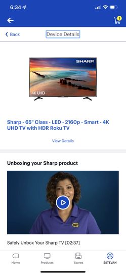 Sharp 65” Roku Tv 2018 Model