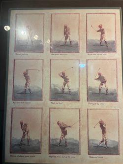 Vintage Golf Swing Progression Framed Art Print by David Nichols