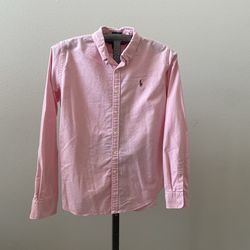 Ralph Lauren Pink Button Down Shirt - Boys Size 12 Slim Fit