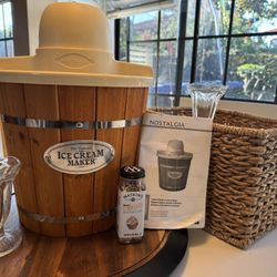 Brand NEW- Nostalgia Electrics wood bucket ice cream maker