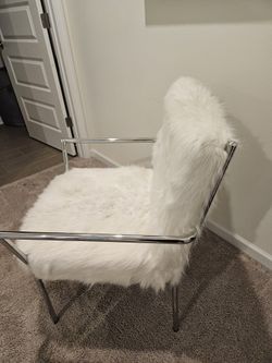 White fur chair