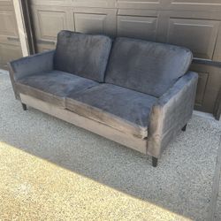 Brand New Grey Velvet Sofa, Retails For Over $600