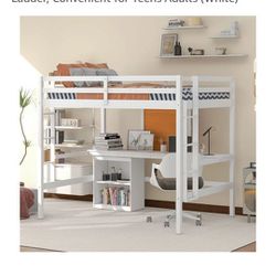 Full Size Loft Bed With Desk (Used)
