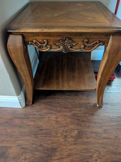 Side table solid wood heavy duty
