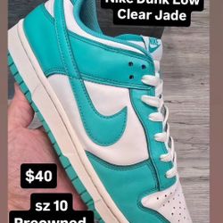 Dunk low clear jade sz 10 preowned no box