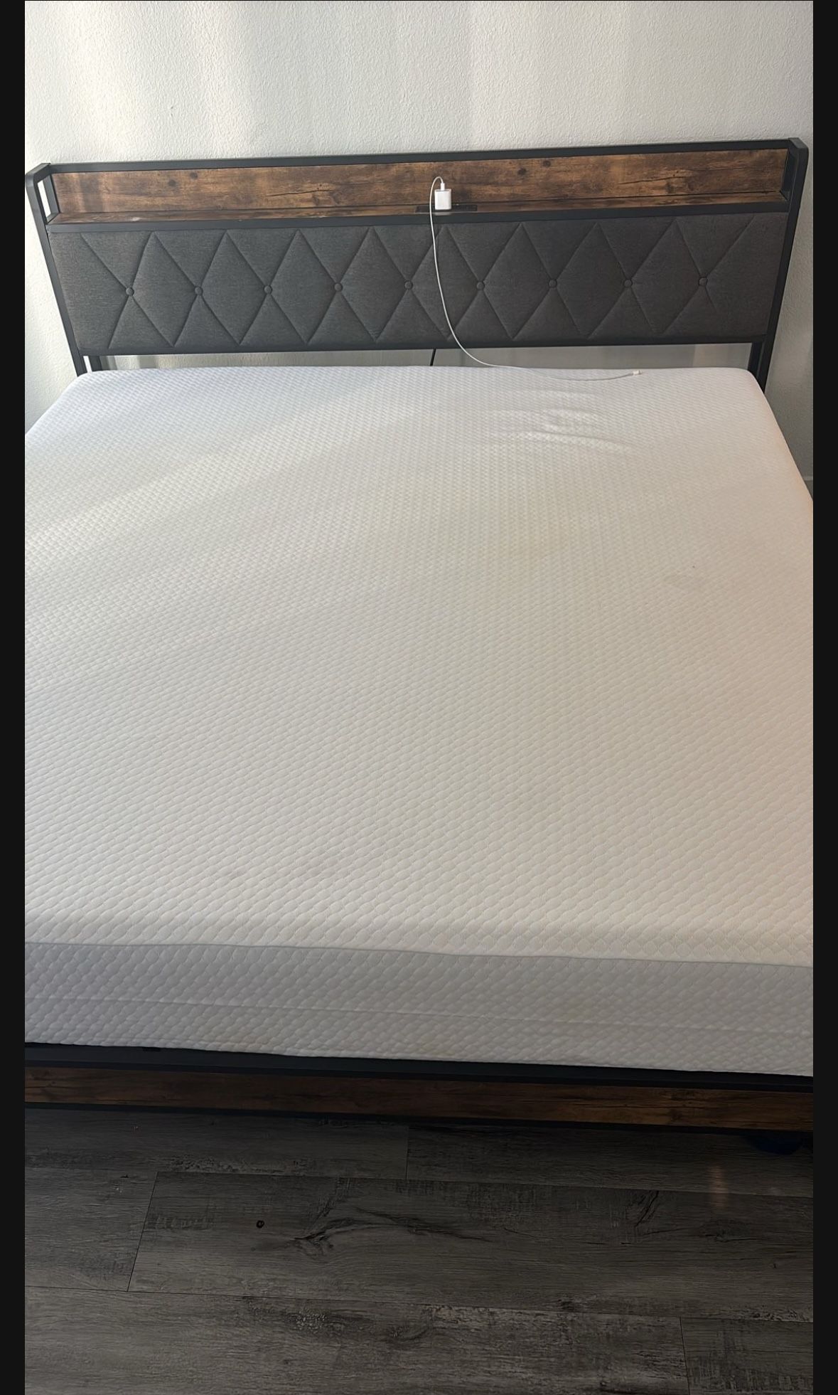 King Size BedFrame + Mattress