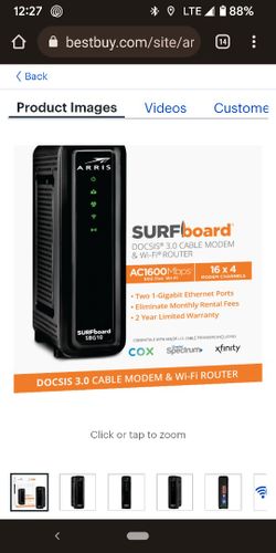 Surfboard AC1600 Cable Modem Plus WiFi Router