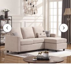 Beige Chaise Sofa Sectional