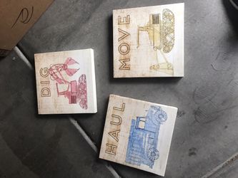 Construction vehicles wall decor