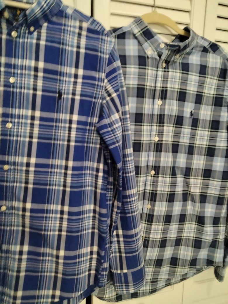 Plaid Polo Button Down Shirts