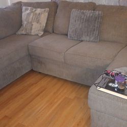 Ashley Sectional, Fridge, Microwave 