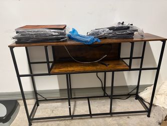 Homy Casa Industrial Bookshelf with Power Outlets & USB Ports
