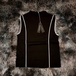 Black tailor half zip up vest