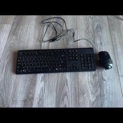 Wired Black Keyboard And Mouse 