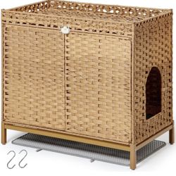 Cat Litter Box Enclosure Furniture, Handwoven For Sale $39.00 50%+ OFF Retail $79.99 NEW IN BOX