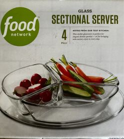 Food Network 4-Piece Glass Sectional Server