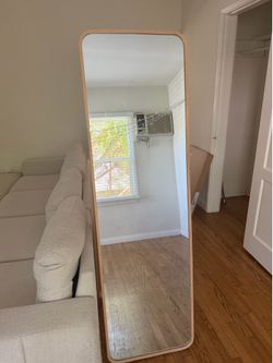 Oak wood mirror