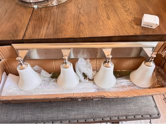 Vanity Four Bulb Frosted Glass Light Fixture