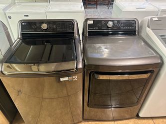 LG Graphite Steel Top Load Washer and Dryer Set