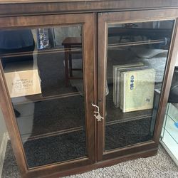 Antique Wood Cabinet With Key