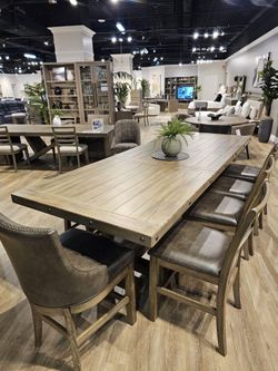 Solid Wood Transitional  8 Pc Counter High Dining Collection!