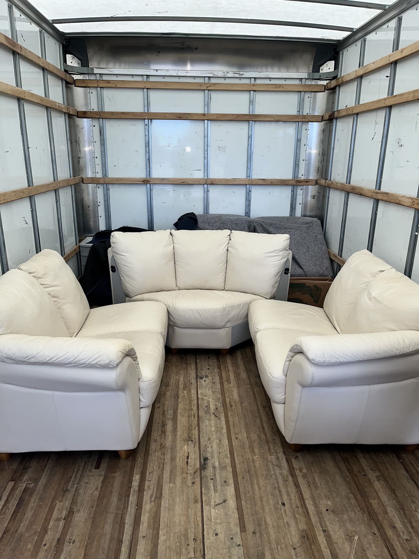 White Leather Sectional Sofa