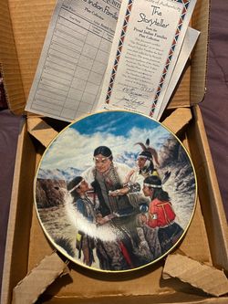 The storyteller proud Indian families collector plate