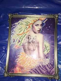 Women with a tattoo wolf