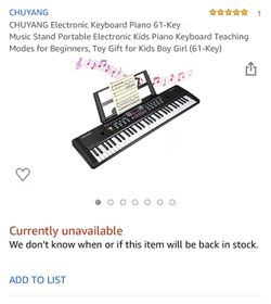CHUYANG Electronic Keyboard Piano 61-Key Music Stand Portable Electronic Kids Piano Keyboard Teaching Modes for Beginners, Toy Gift for Kids Boy Girl
