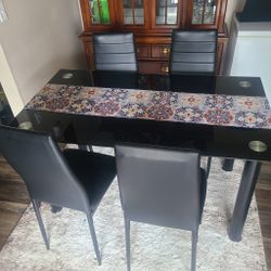 Black Glass Dining Set