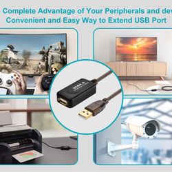 USB-A Male to USB-A Female 2.0 Extension Cable 65 Ft. - Lot 3