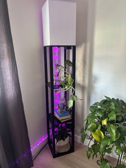 Floor Lamp with Built-In Shelves