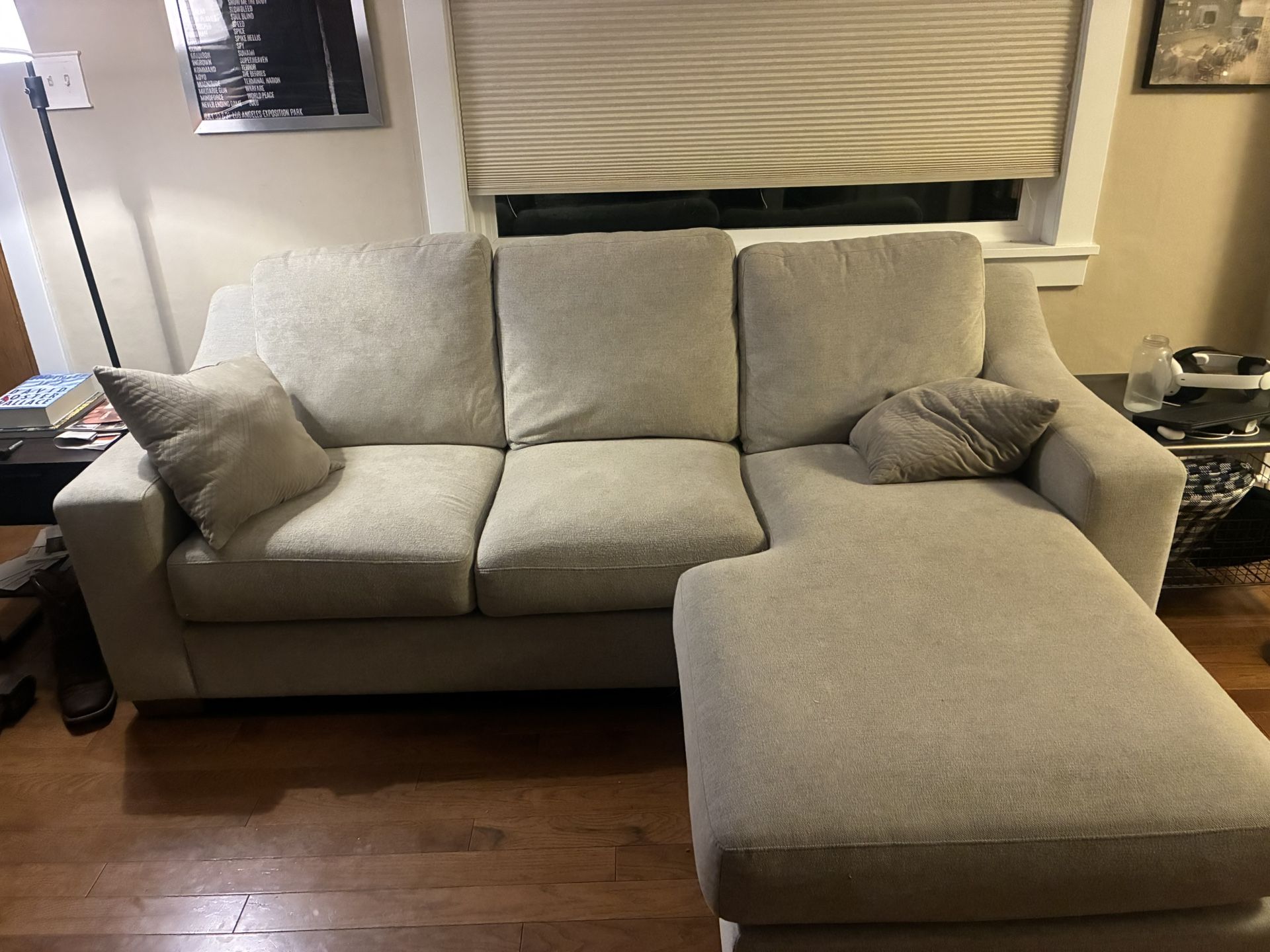 Beige Couch With Chaise 