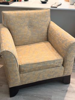 Brocade Upholstered Chair-Free
