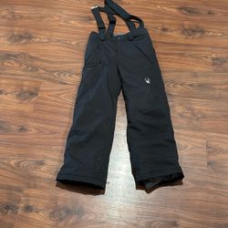 Youth Kids Unisex Black Size 12 Spyd Er Snowboarding Pants, Bibs Adjustable Straps