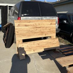 Super clean, Queen-size walnut finish,  bed frame