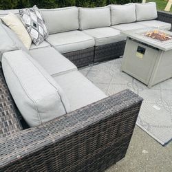 Outdoor Costco Furniture With Very Nice Fire Pit Included