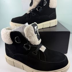 Sorel Explorer III NW Lace Up Waterproof Women Boot Black Buff/Sea Salt - size 10