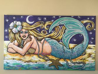 3 Original Mermaid Paintings - gallery wrap - one of a kind! - $200 (Pacific Beach)