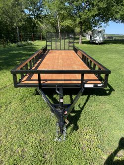 All New 7’x24’ Tandem Axle Utility, Equipment Trailer With Ramp Gate