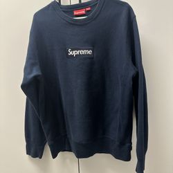 Supreme Navy Blue Crewneck Fw18