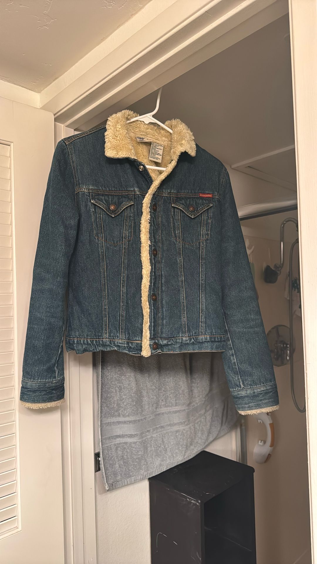 Vintage-Roxy Jean Sherpa Lined, Thick Denim Jacket