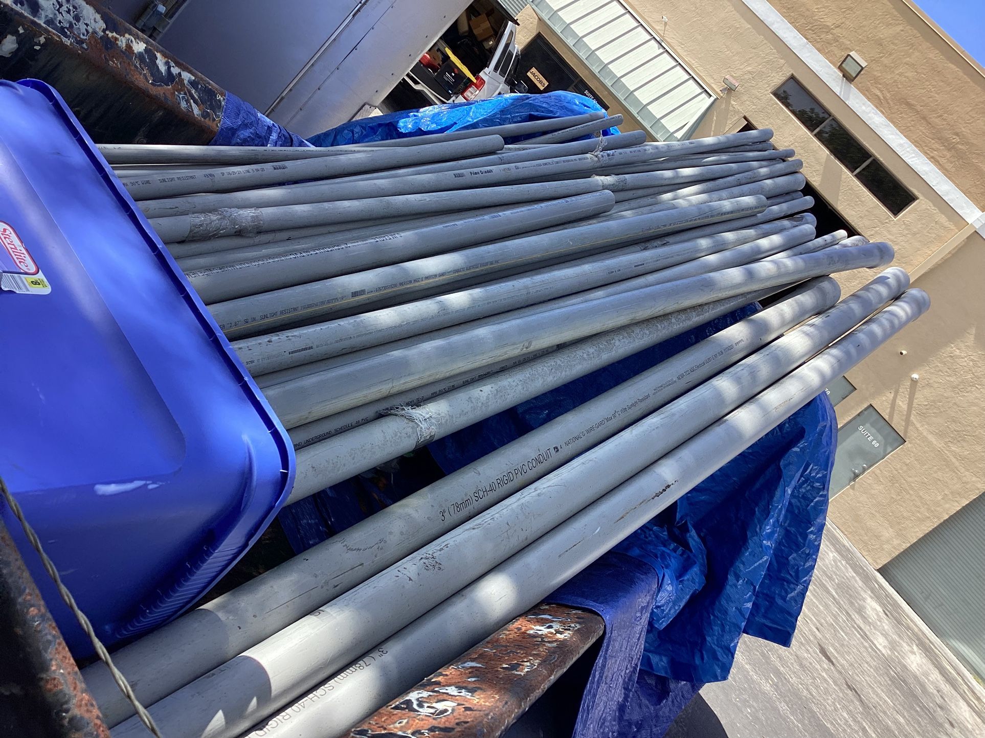 32 PVC PIPES CONDUIT RIDGED 1 1/4 2 1/2” 2” Huge Lot Electrician All Cheap Landscaper New