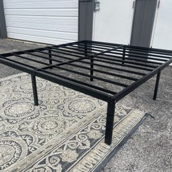 Never Used Heavy Duty 16”h King  Size Platform Bed Frame 