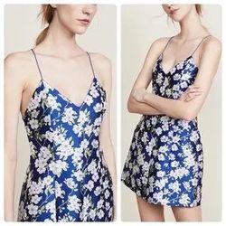 Alice + Olivia Tayla Structured Lantern Mini Dress Blue Size 2
