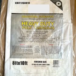 Heavy Duty Waterproof Poly Tarp 8 ft x 10 ft – Outdoor Cover