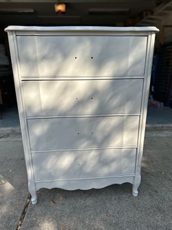 French Provincial Tall Dresser 4 Drawers