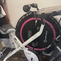 White Foldable Stationary Bike 