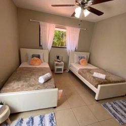 2 Bed Frame Twin Size In That Box. With 2 Mattress All New Furniture Free Delivery Free Installation 